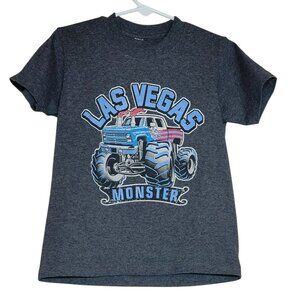 Graphic Tee Shirt, Boys 4T, Black with Monster Truck Graphic, Short SLeeve ,EUC